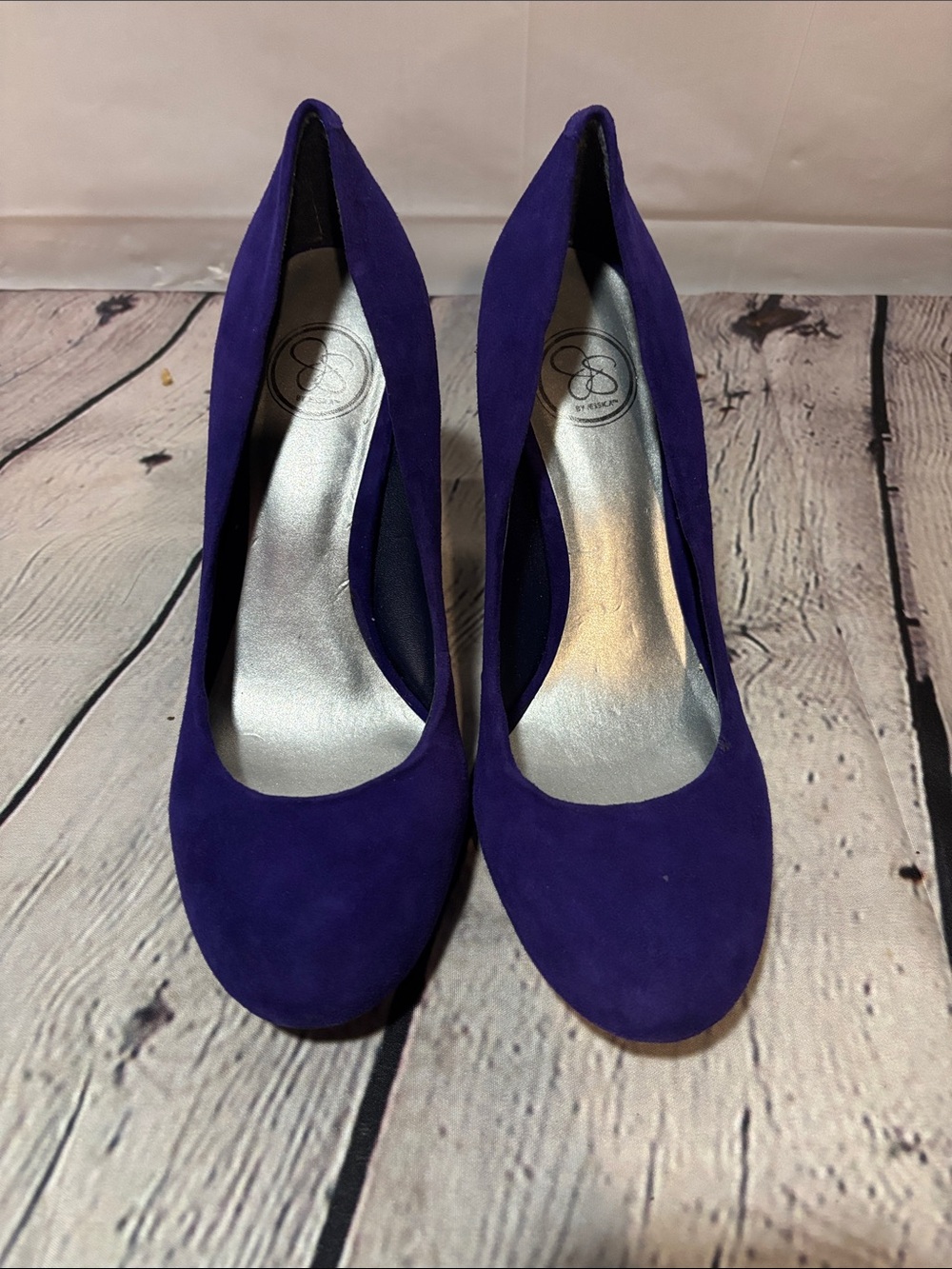 Jessica Simpson Purple Suede Round Toe Pumps
